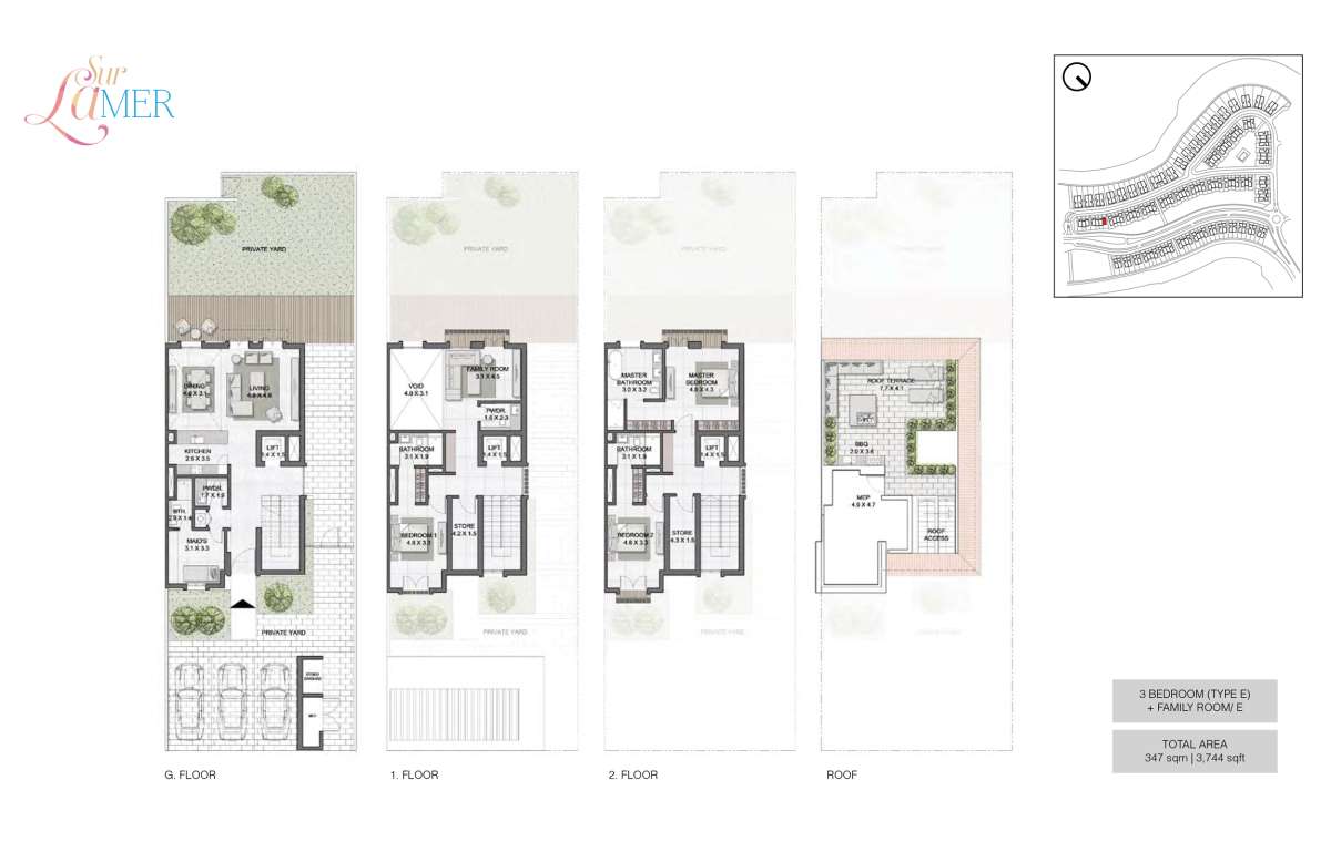 3 Bedroom Type E, Size 3744 sq.ft-Sur La Mer